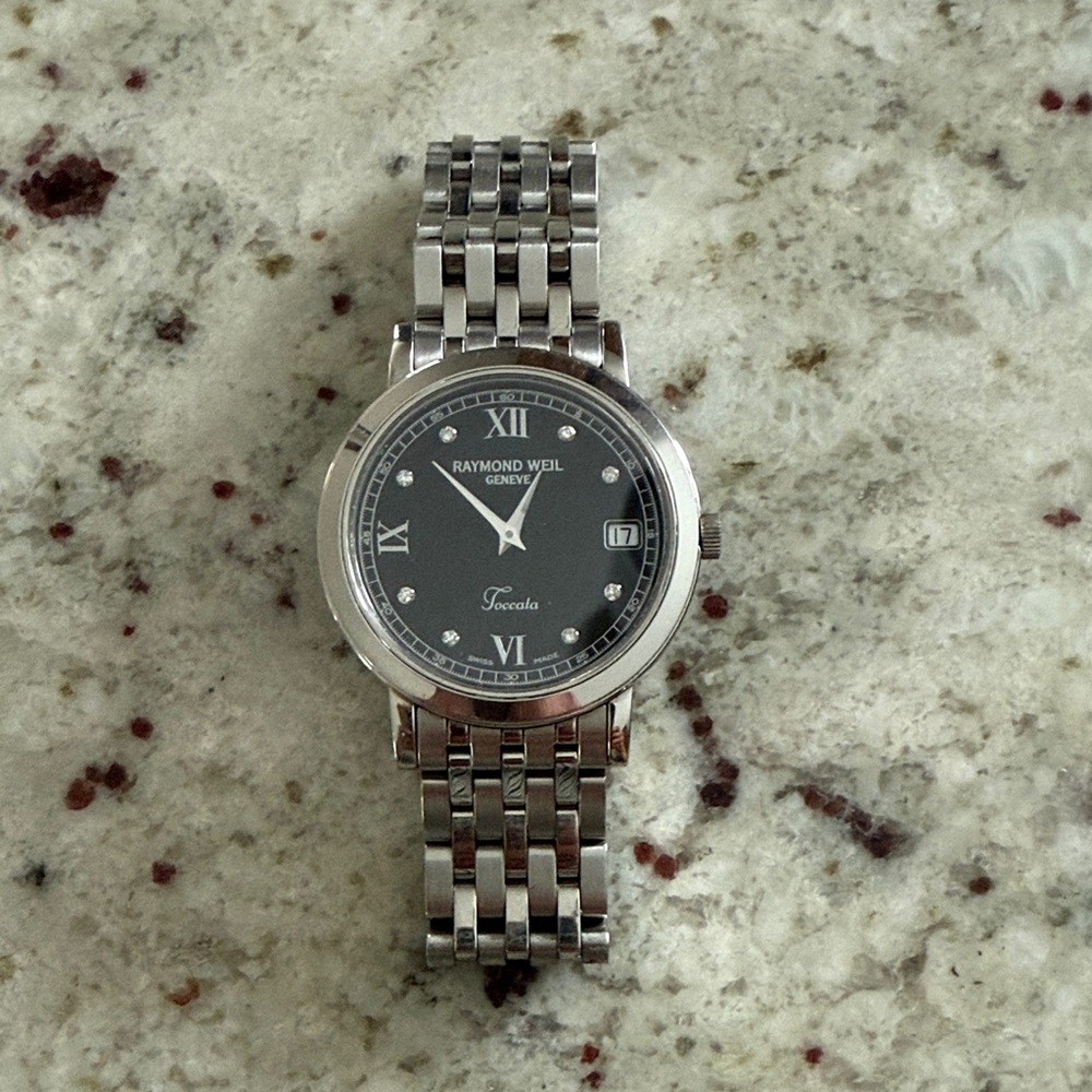 Raymond Weil Silver Watch with Black Dial